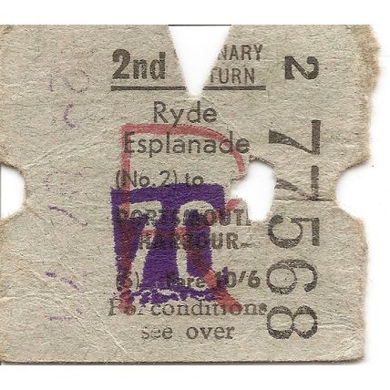 B.R.B. Ultimatic Ticket - Ryde Esplanade to Portsmouth Harbour
