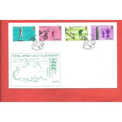 Jersey stamps. 1978 FDC. Jersey Golf Club, Europa Monuments, etc (F377)