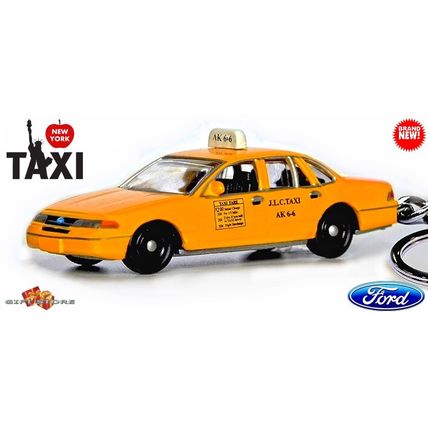 CUSTOM KEYCHAIN FORD YELLOW TAXI CAB