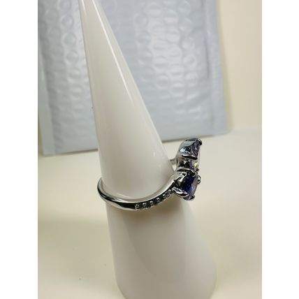 Bomb Party Sz8 Revealed Ring Fashion Jewelry RBP 3 Chunky Purple Gems Rhodium Pl