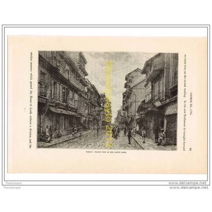 BOMBAY, STREET VIEW IN THE NATIVE TOWN, INDIA, c1785, Illustration, c1870