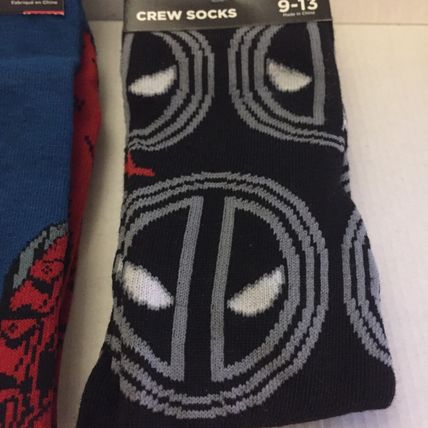 NEW Marvel Deadpool Unisex Crew Socks Size 6-12 & 9-13