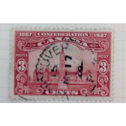 Canada Postage Stamp,1927, 3c, Canada Confederation, Used Hinged