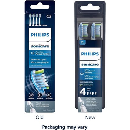 Philips Sonicare Genuine C3 Premium Plaque Control Toothbrush Heads, 4 Brush Hea