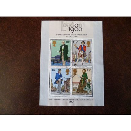1979 GB London 1980 Rowland Hill miniature sheet used stamps SGMS1099 (2)