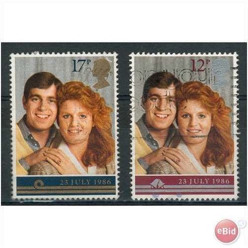 GB stamps 1986 used Set - SG 1333-1334 - Marriage of Andrew & Sarah