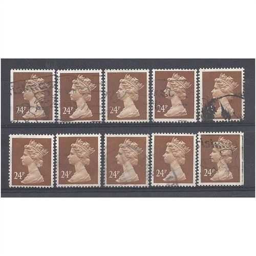 BULK STOCK.24p Chestnut x 10.Type Unchecked.Fine Used.nb12g
