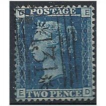 1858 SG47 2d Blue Plate 13 Good/Fine Used Check Letters "ED".