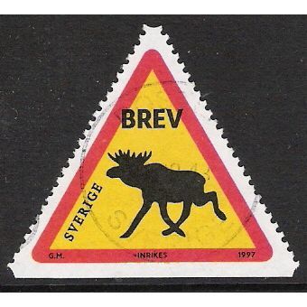 Fa 2032: letter multicoloured Greetings Stamp: Road Sign Elk.