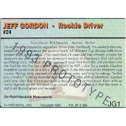 1993 Action Packed Jeff Gordon-Promo #JG1
