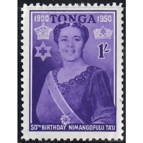 Tonga, 1950, 1/- Queen Salote, SG 94 (Scott #93), mint hinged.