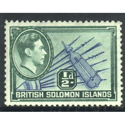 British Solomon Islands 1939 - SG60 - ½d blue/green - Spears & Shield - MH
