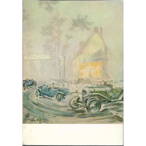 Cars - 24 Heures du Mans 1924 - Bentley etc - French art postcard c.1960s
