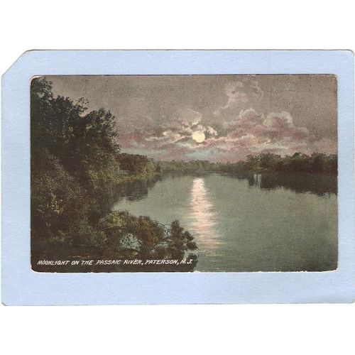New Jersey Paterson Moonlight On The Passaic River~2419