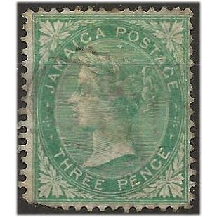Jamaica 1860 SG3 3d Green Wmk Pineapple Fine Used Filler . ..