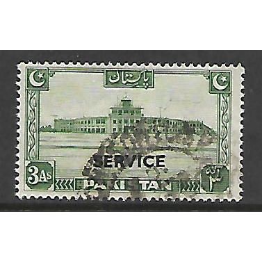 PAKISTAN 1948 3A GREEN KARACHI AIRPORT OPT'D SERVICE SG O20 FINE USED#2