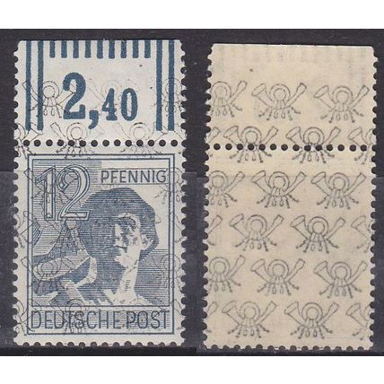 GERMANY Alliiert AmBri [1948] MiNr 0040 II DD I ( **/mnh ) [01] Aufruck vorne/hi