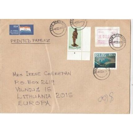 South Africa 1983 Springbok-Vilnius Latvia Cover written VGC