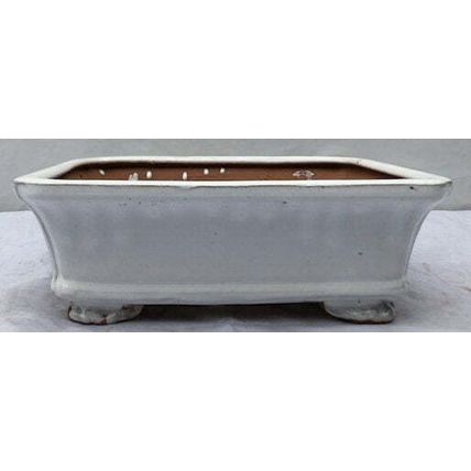 "White Ceramic Bonsai Pot - Rectangle12.5"" x 10.0"" x 4.0"""