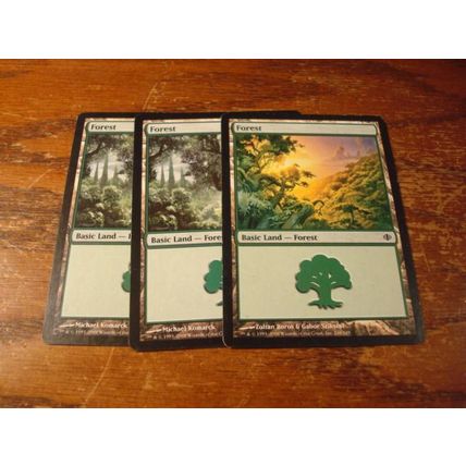 Magic The Gathering, MTG, 3- Cards, 1993-2008, Basic Land, FOREST, nm