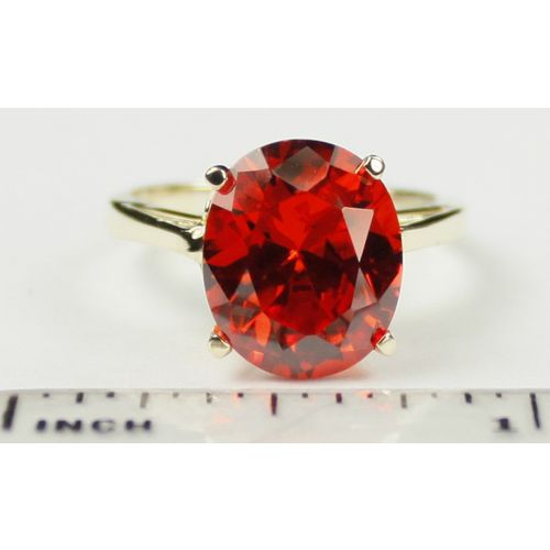 Padparadsha CZ, 10KY Gold Ring, R055