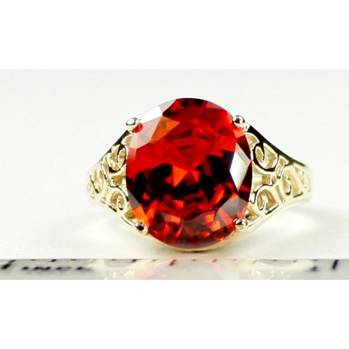 Padparadsha CZ, 10KY Gold Ring, R057