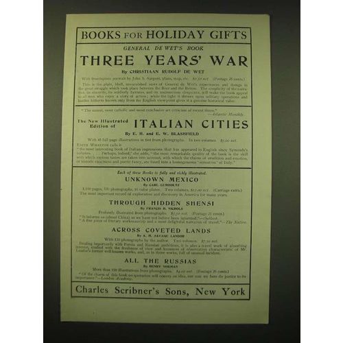 1902 Charles Scribner's Sons Ad - Books for Holiday Gifts General De Wet's Book