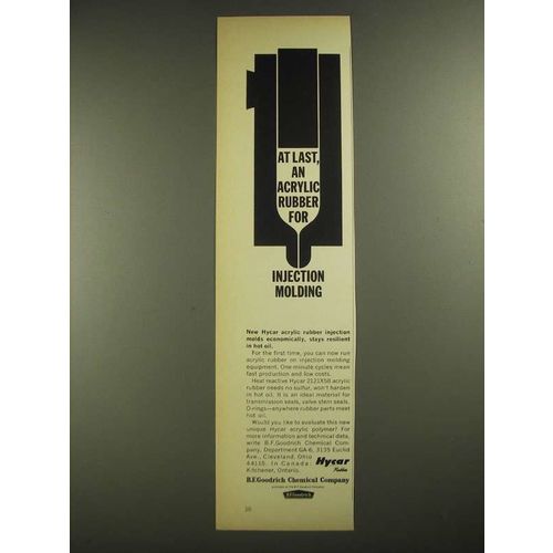 1965 B.F. Goodrich Chemical Hycar Acrylic Rubber Ad - At Last