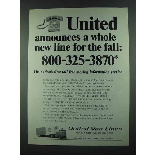 1972 United Van Lines Ad - A Whole New Line