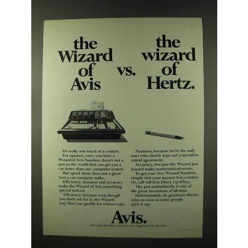 1973 Avis Rent-a-Car Ad - The Wizard of Avis