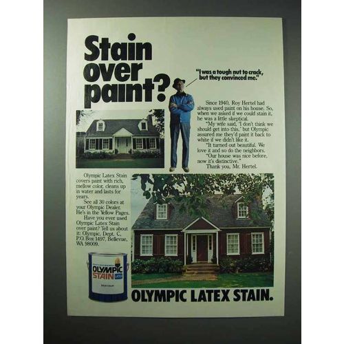 1979 Olympic Latex Stain Ad - Stain Over Paint?