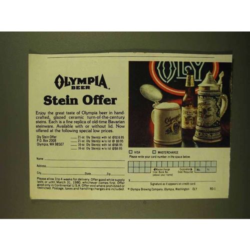 1979 Olympia Beer Ad - Stein Offer