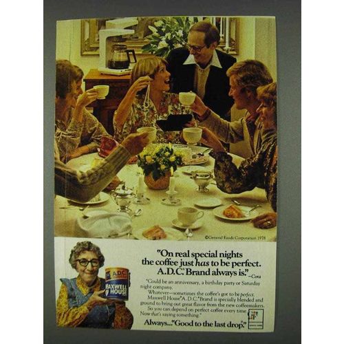 1978 Maxwell House A.D.C. Coffee Ad - Special Nights