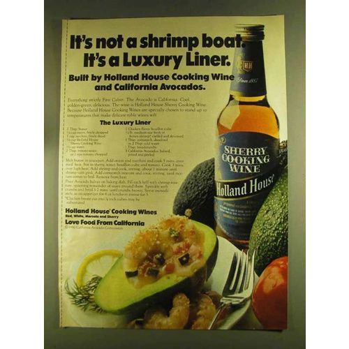 1980 Holland House Cooking Wine & California Avocado Ad