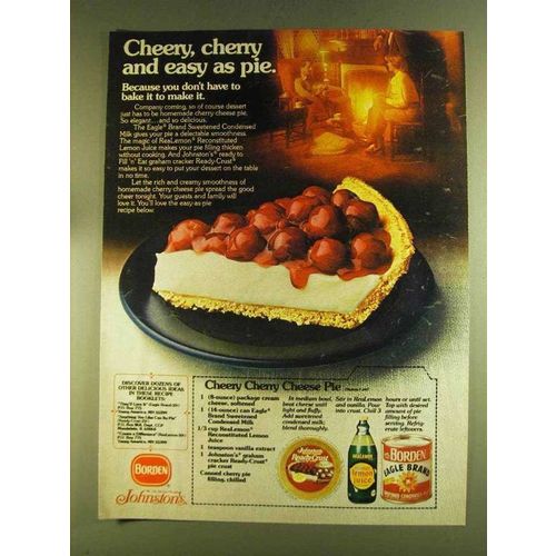 1980 Johnston's Ready-Crust Ad - Cherry Cheese Pie
