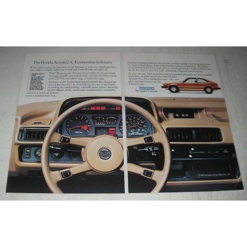 1980 Honda Accord LX Ad - Economize in Luxury