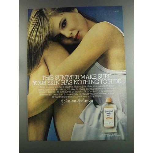 1982 Johnson's Baby Oil Ad - Nothing to Hide
