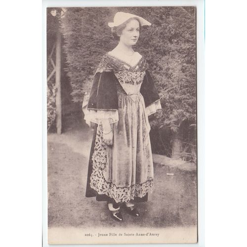 Young Lady in Sainte Anne d'Auray Regional Costume Postcard 2063