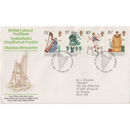 GB 1976 British Cultural Traditions set GPO picture FDC BPB Edinburgh pm