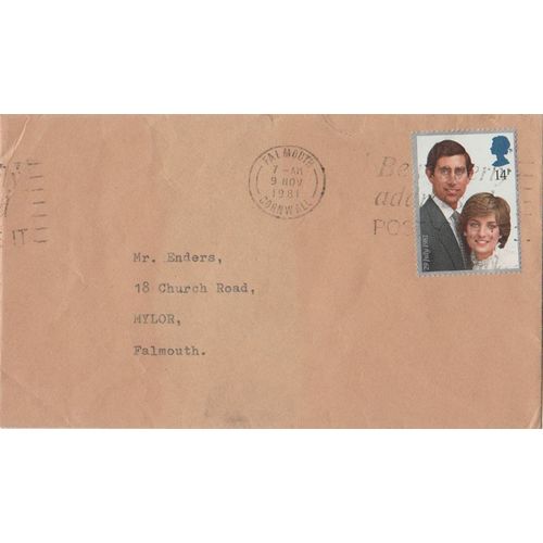GB 1981 cover from Falmouth with Charles and Diana stamp see rest