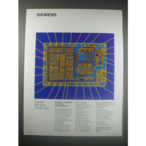 1990 Siemens Ltd. Ad - Greater efficiency at less cost