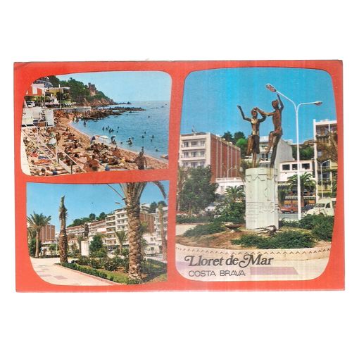 LLORET DE MAR, Costa Brava, Spain used postcard multi view 1975 postmark =