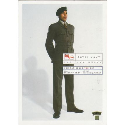 Royal Navy Advertising Card Showing A Royal Marine Uniform Postcard (U13762)