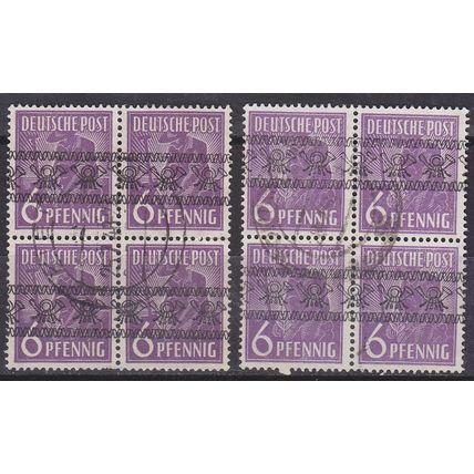 GERMANY Alliiert AmBri [1948] MiNr 0037 I ( O/used ) [01] 2 4er, 2 Farben