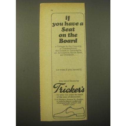 1966 Tricker's Shoes Advertisement - If you have a seat on the board