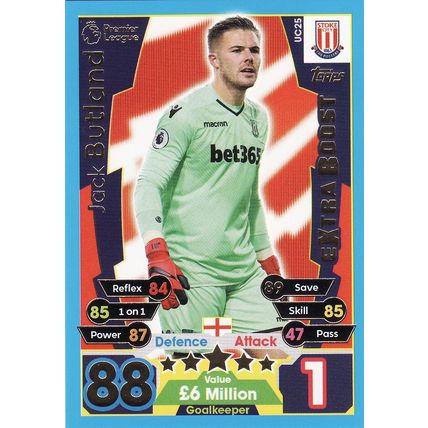 Match Attax 2017/2018 Extra UC25 Jack Butland Stoke City