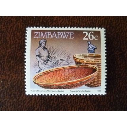 Zimbabwe 1990 Definitives Winnowing Tray Basket 26c mint stamp SG778 Culture