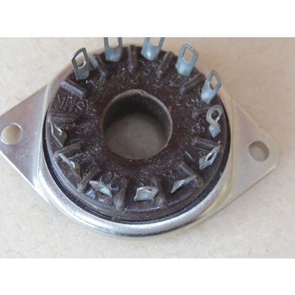 NOS SMK 12 Pin Compactron Plastic, Under-Chassis Mount, Valve / Tube Socket Base