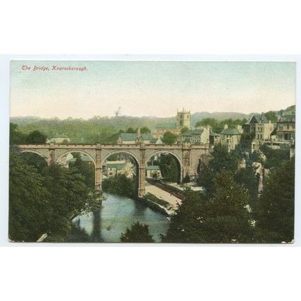 Standard size printed postcard Bridge Knaresborough Boots Cash Chemist Yorkshire