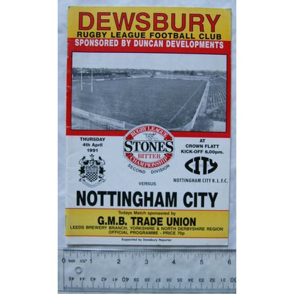1991 programme Dewsbury v. Nottingham City